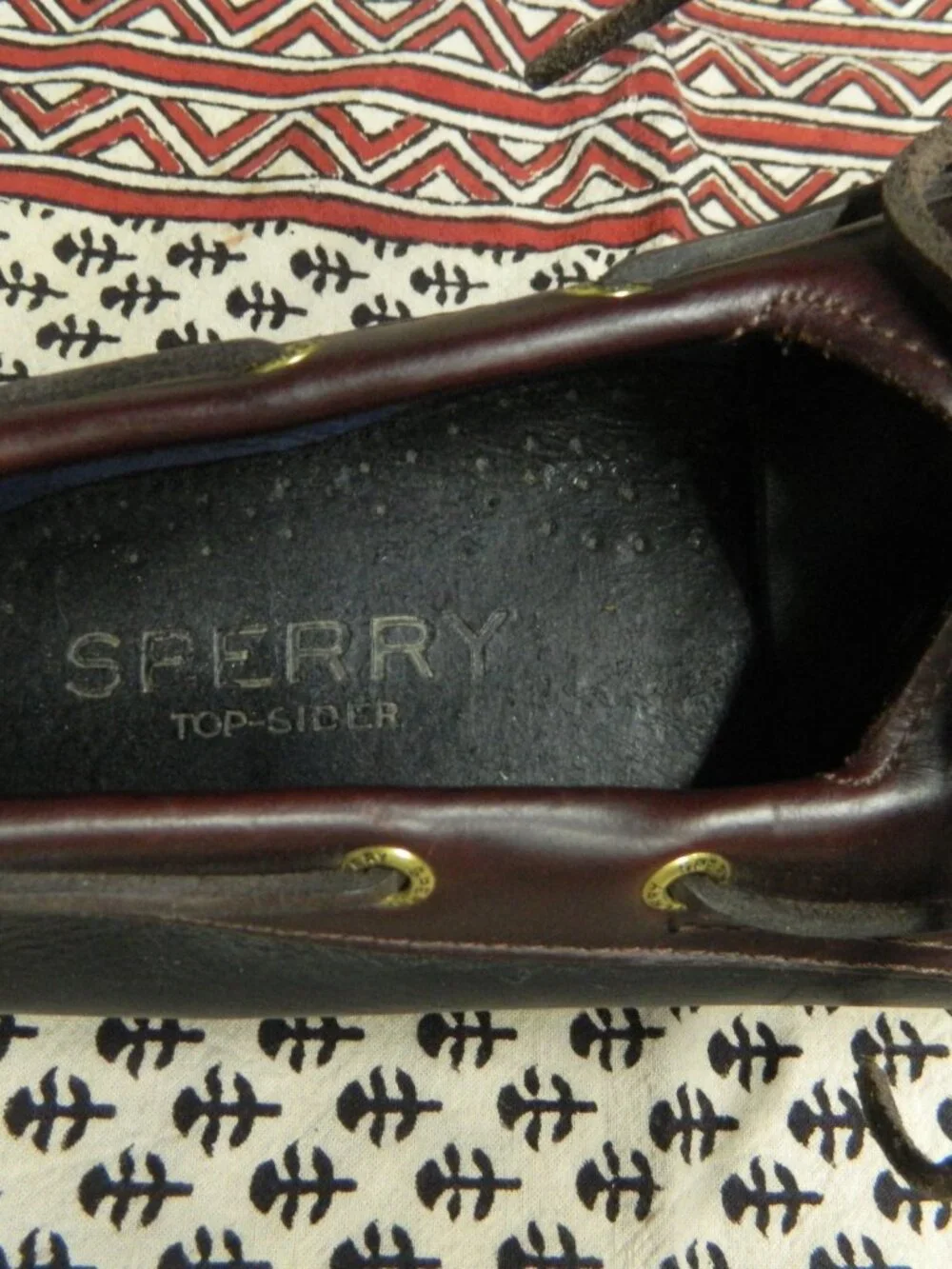 Sperry Top-Sider Men’s Boat Shoes US 10 M Leather Lace-Up Black with Brown